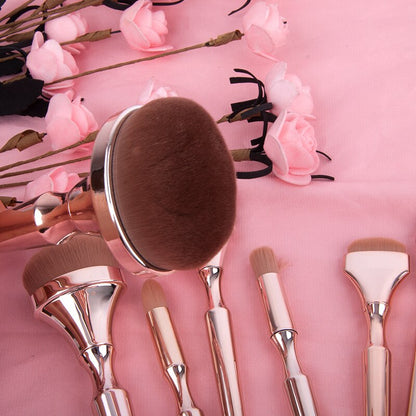 9-Piece Rose Gold Makeup Brush Set