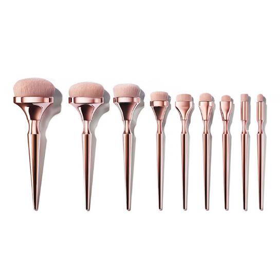 9-Piece Rose Gold Makeup Brush Set