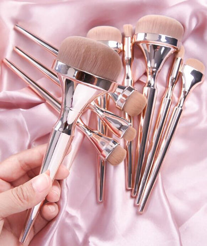 9-Piece Rose Gold Makeup Brush Set